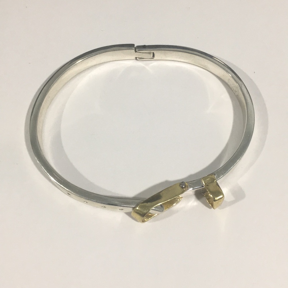 Sterling Silver Adjustable Buckle Bangle Bracelet - image 8